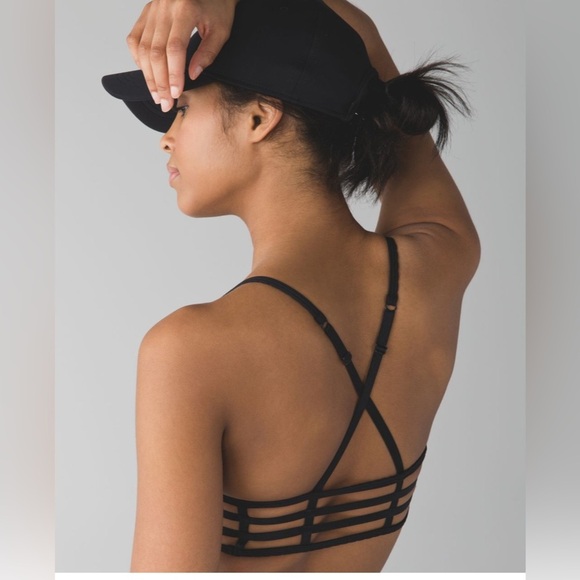 lululemon athletica Other - Lululemon Black Hot Spell Bra Strappy Caged In Bralette